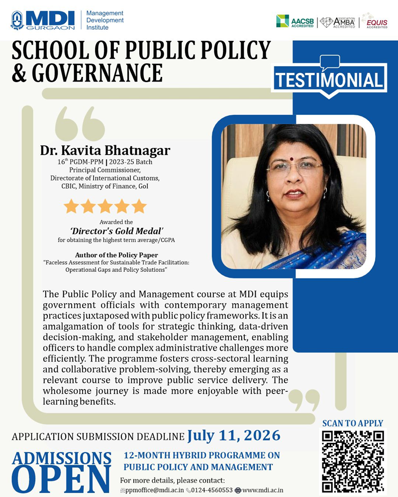 MDI: Advancing Excellence in Public Policy & Governance
